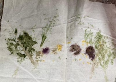 Flower Prints by the children at our Forest School Event
